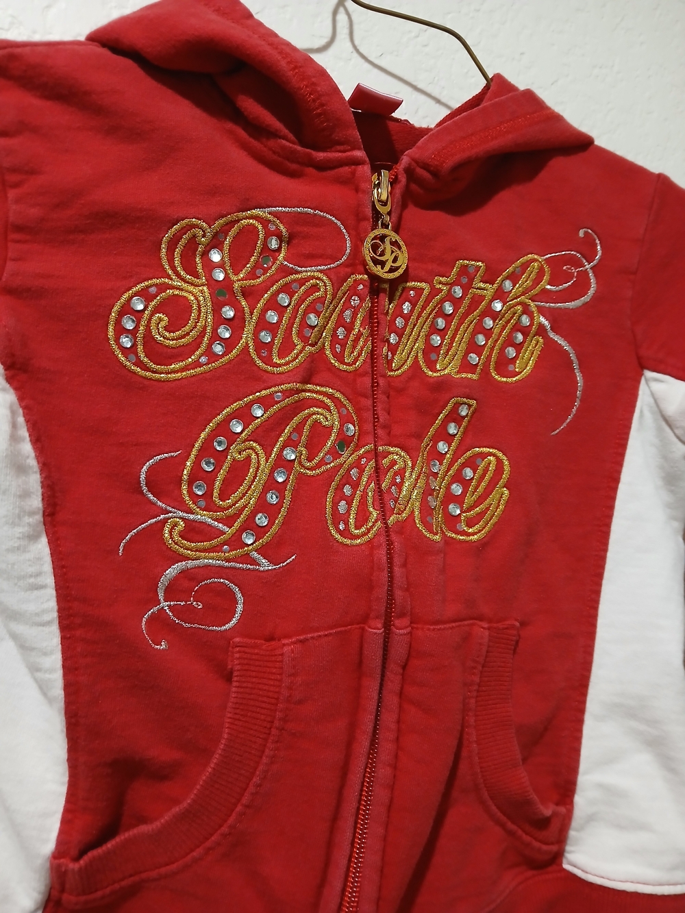 Kids Red Hooded Zip-Up Sweatshirt